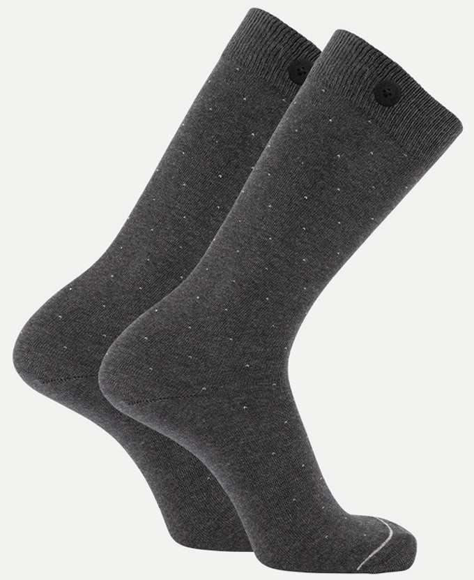 Longer Solid Socks - Amsterdam - Dots Grey