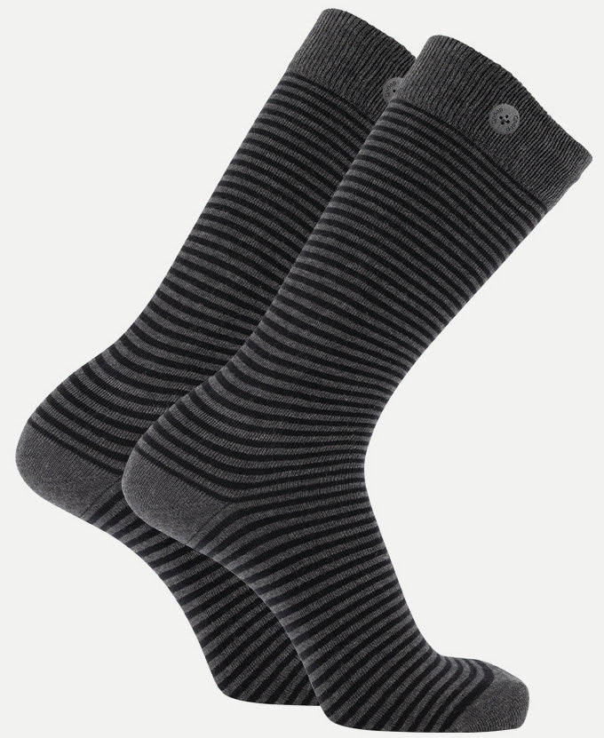 Longer Solid Socks - Paris - Stripes Black - QNOOP