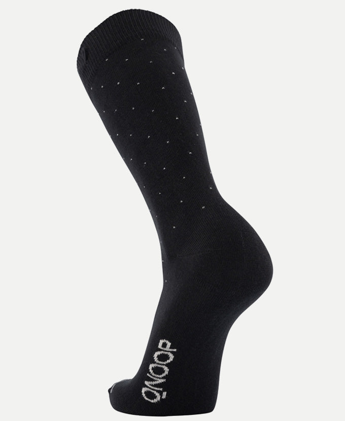 8 Pack Bundle - Longer Solid Socks - Amsterdam - Dots Black - QNOOP