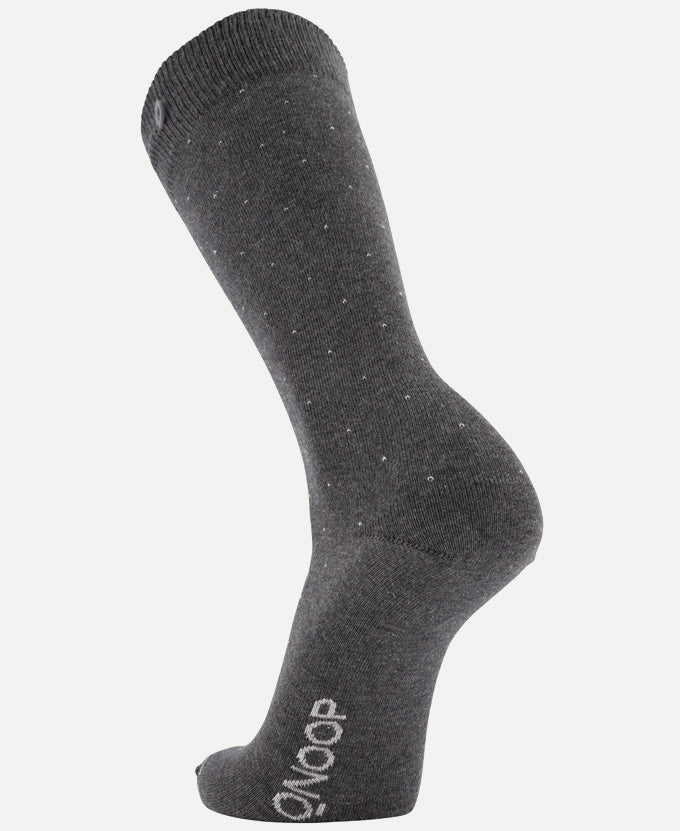 2 Pack Bundle - Longer Solid Socks - Amsterdam - Dots Grey - QNOOP