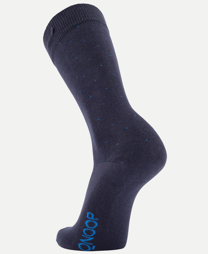 4 Pack Bundle - Longer Solid Socks - Amsterdam - Dots Navy - QNOOP