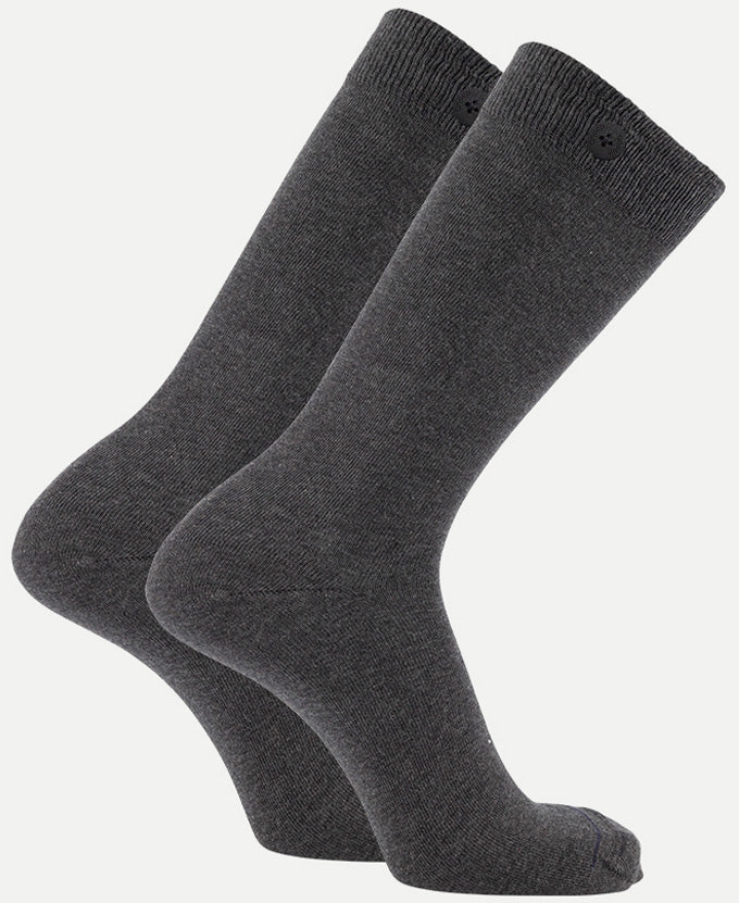 2 Pack Bundle - Longer Solid Socks - New York - Dark Grey - QNOOP