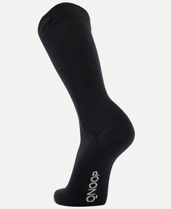 8 Pack Bundle - Longer Solid Socks - New York - Black - QNOOP