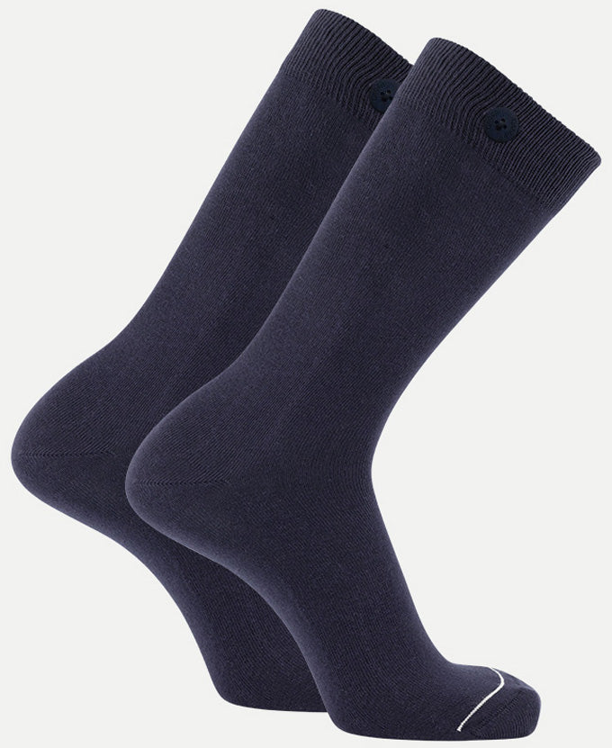 2 Pack Bundle - Longer Solid Socks - New York - Navy - QNOOP