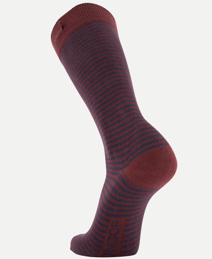 8 Pack Bundle - Longer Solid Socks - Paris - Stripes Bordeaux - QNOOP