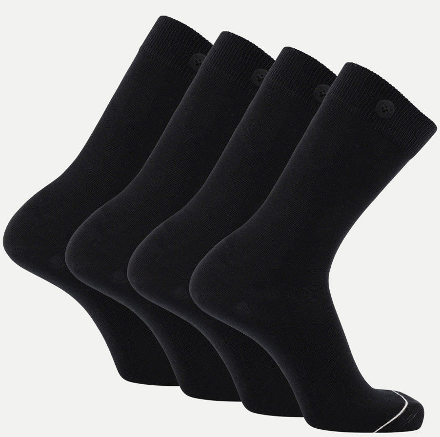 4 Pack Bundle - Solid Socks-Black - QNOOP