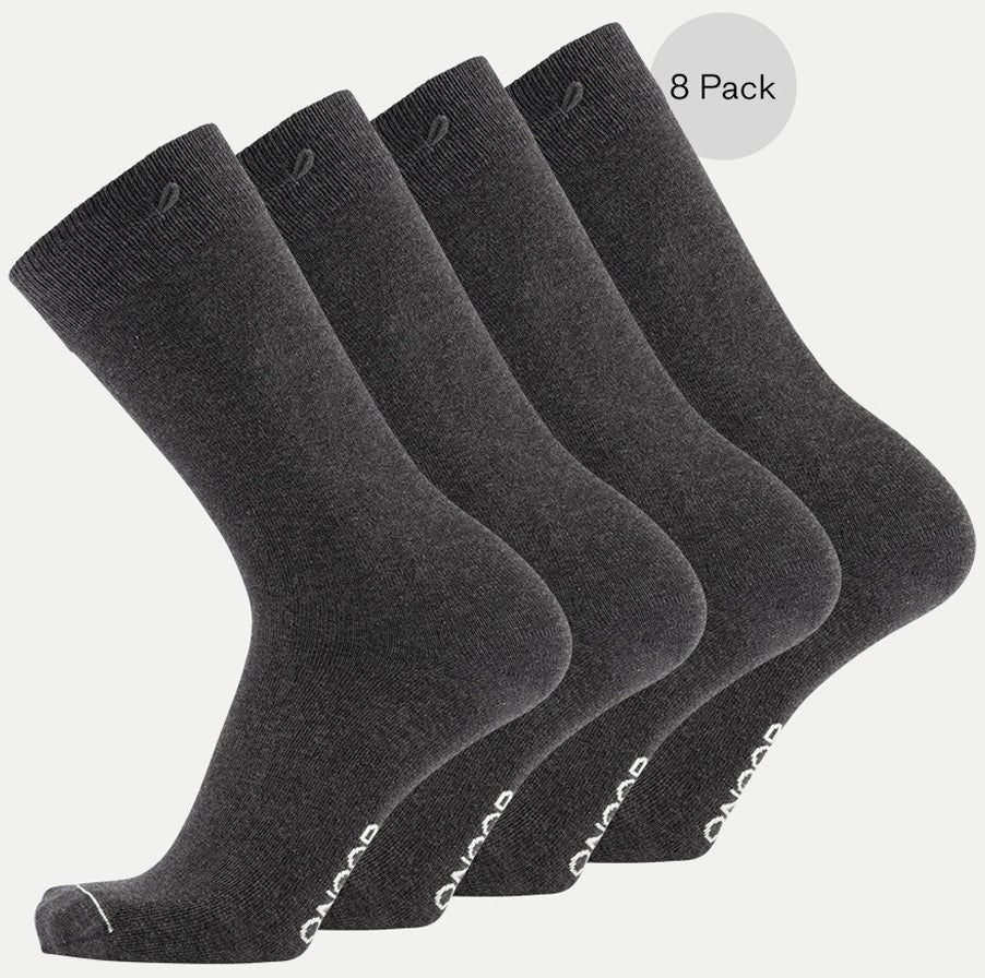8 Pack Bundle - Solid Socks-Dark Grey - QNOOP