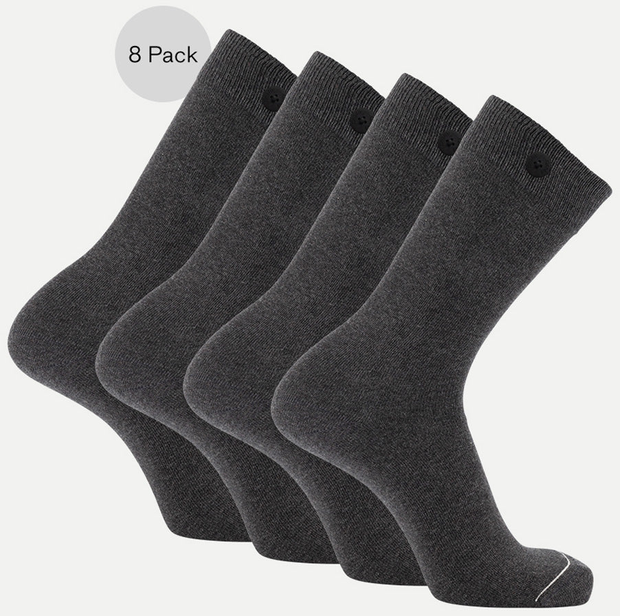 8 Pack Bundle - Solid Socks-Dark Grey - QNOOP