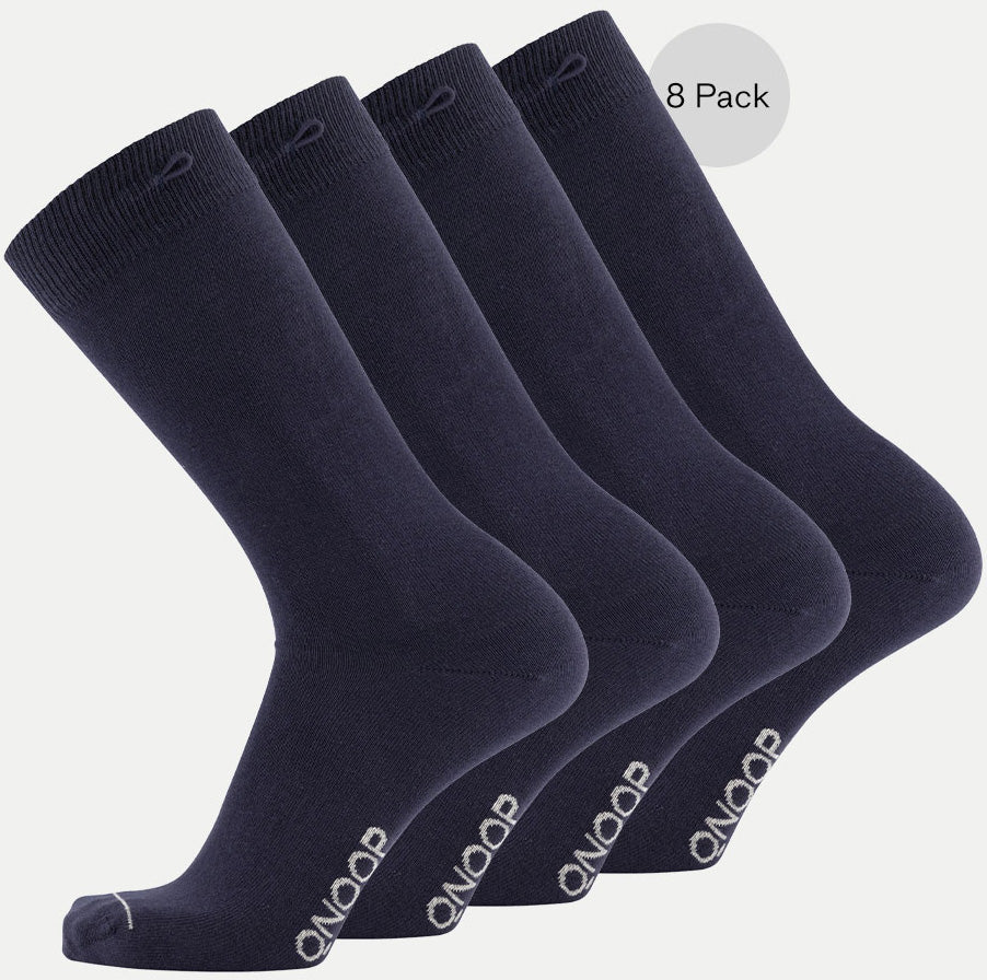 8 Pack Bundle - Solid Socks- Navy - QNOOP
