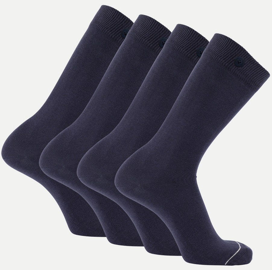4 Pack Bundle - Solid Socks-Navy - QNOOP