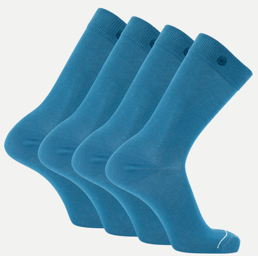 4 Pack Bundle - Solid Socks- Sea Blue - QNOOP
