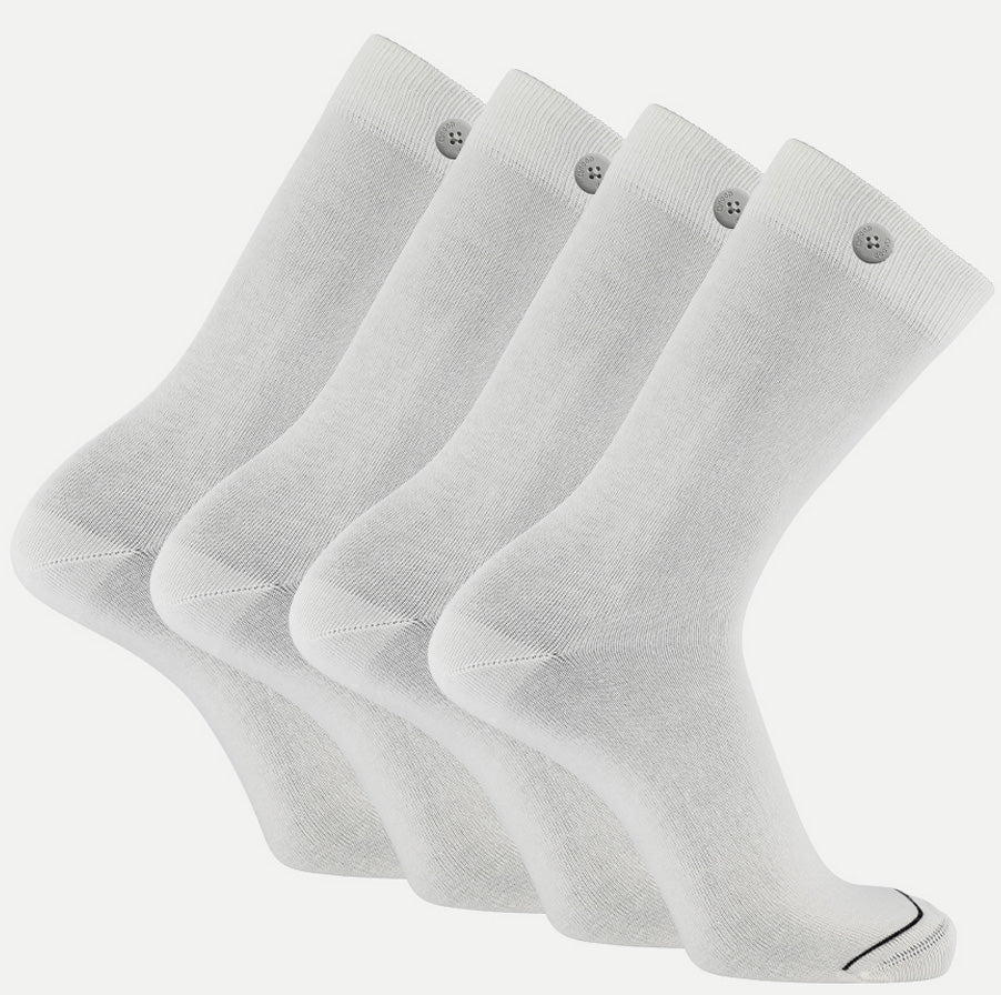 4 Pack Bundle - Solid Socks- White - QNOOP