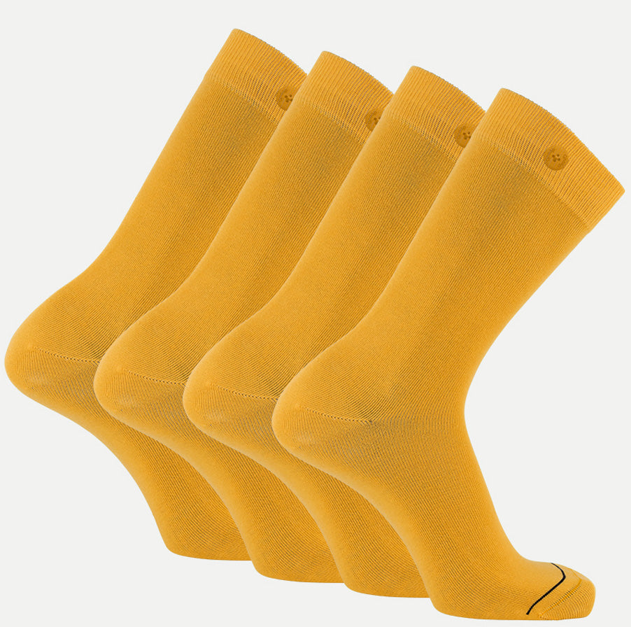 4 Pack Bundle - Solid Socks- Yellow - QNOOP